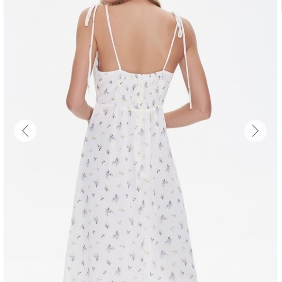 Forever 21 ivory floral print sleeveless midi length cami dress - Picture 5 of 12